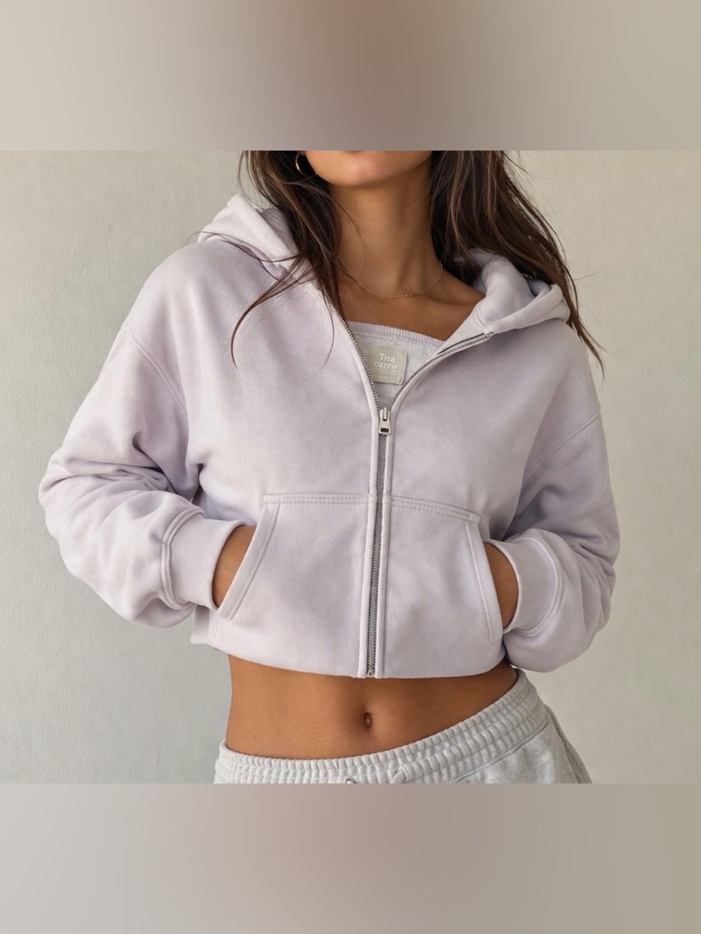 TNA Aritzia Lavender Zip-Up Hoodie